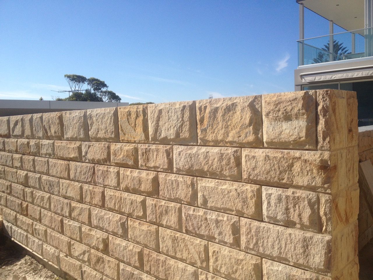 Sandstone block wall — Mega Stoneworks, Sydney